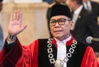 Hakim Mahkamah Konstitusi (MK) Adies Kadir dalam acara pelantikan Hakim MK dan Wakil Menteri Keuangan di Istana Negara, Jakarta, 5 Februari 2026. Antara/Galih Pradipta