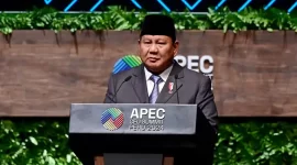 Presiden Prabowo Subianto, menyampaikan pidato utama di KTT APEC, Peru (14/11/2024) | Foto: BPMI Setpres