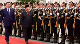 Sumber Gambar: banjarkota.go.id/Upacara penyambutan Presiden Indonesia Prabowo Subianto oleh Presiden China Xi Jinping