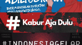 Adili Jokowi [Sumber: jateng.tribunnews.com/Bram Kusuma] | Tagar Kabur Aja Dulu [Sumber: jabarekspres.com/Julian Syiroojuddin] | Tagar Indonesia Gelap [Sumber: opsi.id/Fernandho Pasaribu]