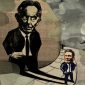 Ilustrasi Kier Starmer PM Inggris dengan bayangan Tony Blair dalam artikel  