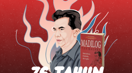 Tan Malaka dan bukunya Madilog (Materialisme, Dialektika, Logika).