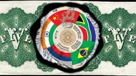 Greenback adalah mata uang kertas darurat Amerika Serikat selama Perang Saudara Amerika, sedangkan mata uang BRICS masih sekedar ide. | Gambar ilustrasi oleh: Devis Mamesah