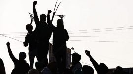 Gerakan protes petani di perbatasan Singhu, New Delhi. Perbatasan yang kini terkenal setelah protes petani India tahun 2020 dan 2021 | Sumber: ThePrint/Manisha Mondal